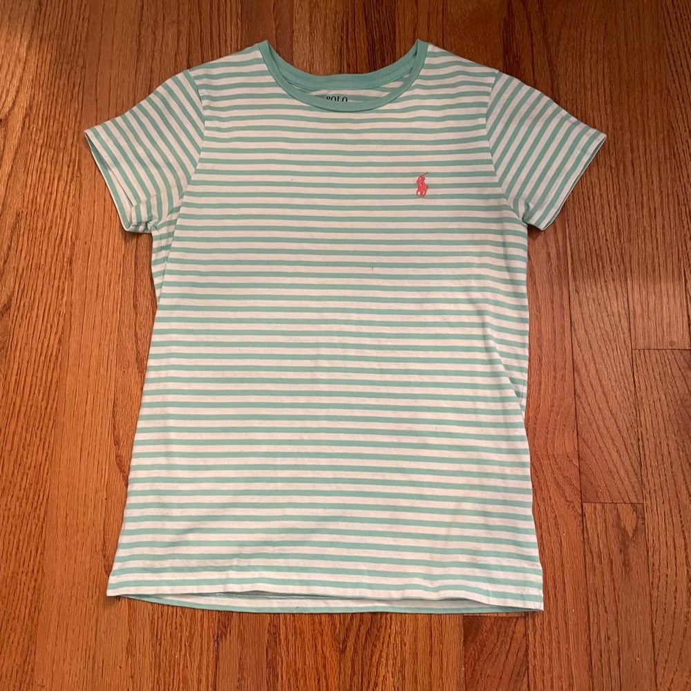 Polo striped green t shirt